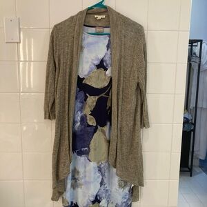 Chico's Women's Cap Sleeve Dress with Eileen Fisher Cardigan